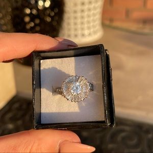 CZ and Silver tone Ring